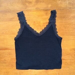 American Eagle Navy Lace Detail Top